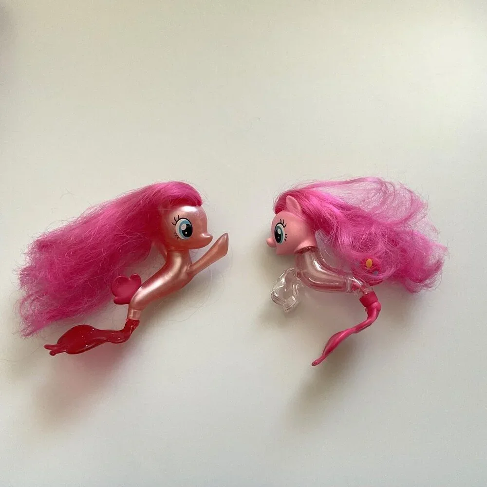 MY LITTLE PONY PINKIE PIE SEAPONY MERMAID GLITTER SPARKLE FIGURINES SET OF 2
